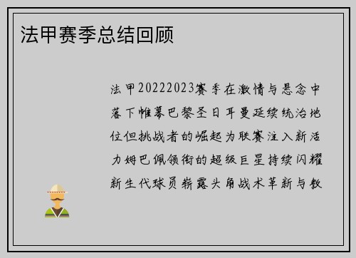 法甲赛季总结回顾